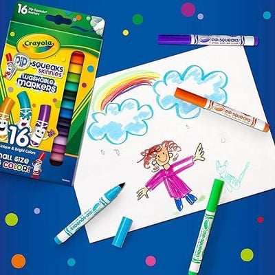 Crayola Washable Pip-Squeaks Skinnies Markers Pack of 16