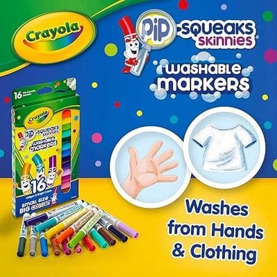 Crayola Washable Pip-Squeaks Skinnies Markers Pack of 16