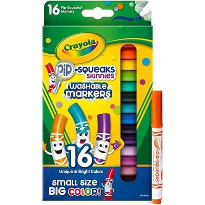 Crayola Washable Pip-Squeaks Skinnies Markers Pack of 16