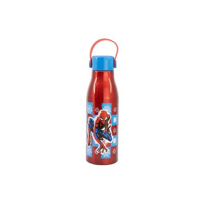 Stor  Flexi Handle Aluminium Bottle Spiderman Arachnid Grid: Water bottle - Character-themed drinkware Lightweight bottle - On-the-go hydration - 760ML
