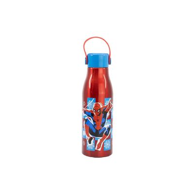 Stor  Flexi Handle Aluminium Bottle Spiderman Arachnid Grid: Water bottle - Character-themed drinkware Lightweight bottle - On-the-go hydration - 760ML
