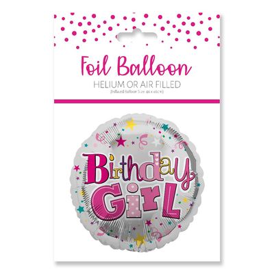 Happy Birthday Girl Foil Balloon -18"