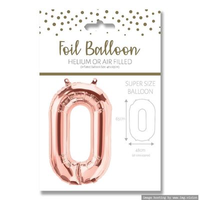 Ballunar Number 0 Gore Gold Foil Balloon 65cm