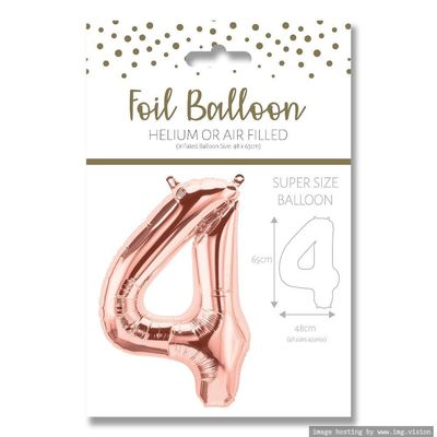 Ballunar Number 4 Gore Gold Foil Balloon 65cm