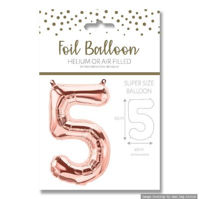 Ballunar Number 5 Gore Gold Foil Balloon 65cm