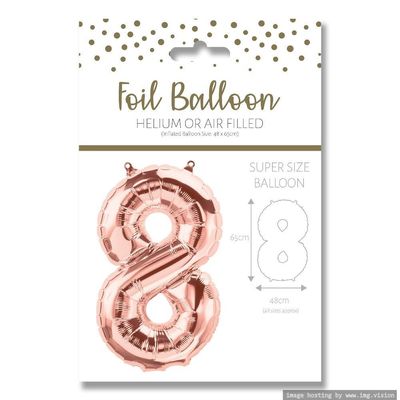 Ballunar Number 8 Gore Gold Foil Balloon 65cm