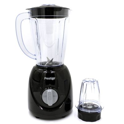 Prestige 2 in 1 Stand Blender 1.5 Ltr 400W | Blender with Grinder Mills | Stainless Steel Blades and Two Pulse Control for Fine and Grinding of Coffee Herbs - Black PR81530