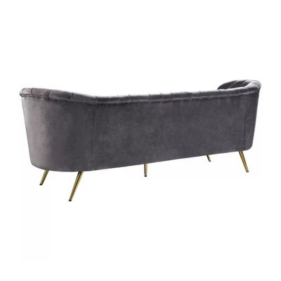 Tiberius 3 Seater Fabric Sofa Metal Leg Comfortable Seating Ideal for Living Room - Grey