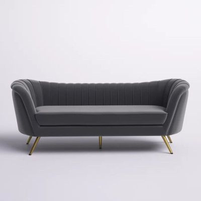 Tiberius 3 Seater Fabric Sofa Metal Leg Comfortable Seating Ideal for Living Room - Grey