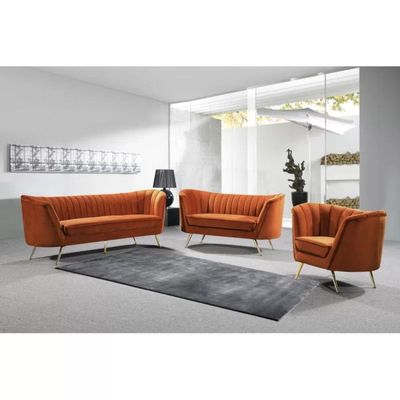 Tiberius 1 Seater Fabric Sofa Metal Leg Comfortable Seating Ideal for Living Room - Brown