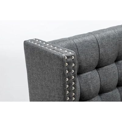 Attaway 2 Seater Fabric Sofa Wood Leg Comfortable Seating Ideal for Living Room - Grey