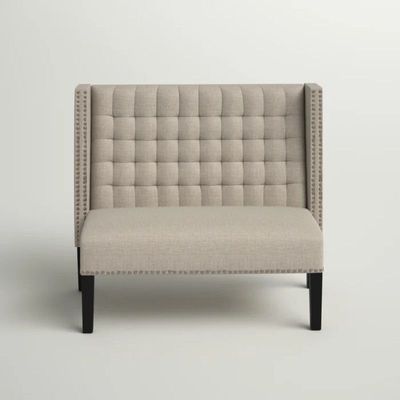 Attaway 2 Seater Fabric Sofa Wood Leg Comfortable Seating Ideal for Living Room - Beige