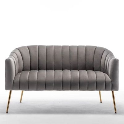 Murrow 2 Seater Fabric Sofa Metal Leg Comfortable Seating Ideal for Living Room - Grey