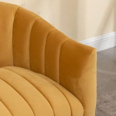 Murrow 2 Seater Fabric Sofa Metal Leg Comfortable Seating Ideal for Living Room - Yellow