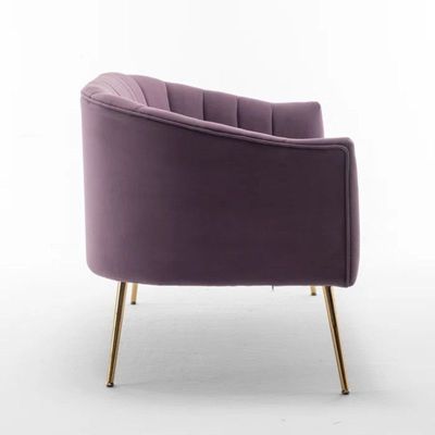 Murrow 2 Seater Fabric Sofa Metal Leg Comfortable Seating Ideal for Living Room - Purple