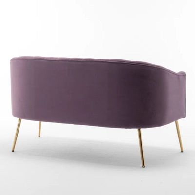 Murrow 2 Seater Fabric Sofa Metal Leg Comfortable Seating Ideal for Living Room - Purple