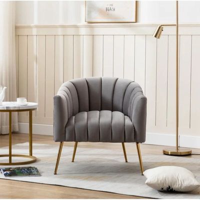 Murrow 1 Seater Fabric Sofa Metal Leg Comfortable Seating Ideal for Living Room - Grey