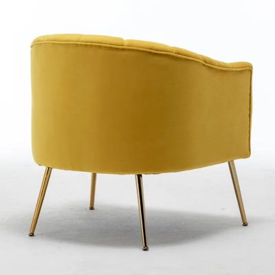 Murrow 1 Seater Fabric Sofa Metal Leg Comfortable Seating Ideal for Living Room - Yellow