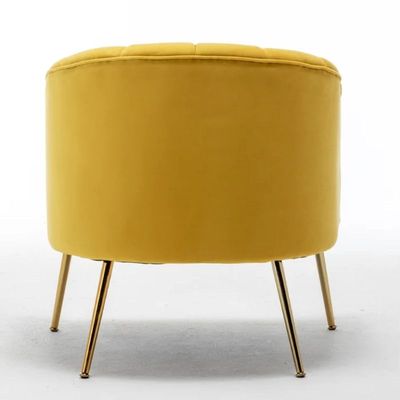 Murrow 1 Seater Fabric Sofa Metal Leg Comfortable Seating Ideal for Living Room - Yellow