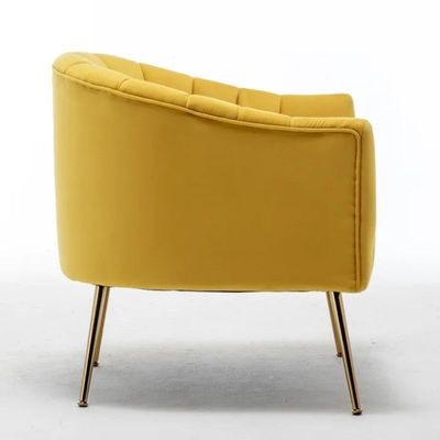 Murrow 1 Seater Fabric Sofa Metal Leg Comfortable Seating Ideal for Living Room - Yellow