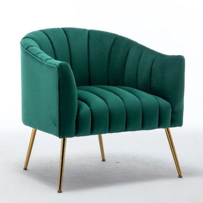 Murrow 1 Seater Fabric Sofa Metal Leg Comfortable Seating Ideal for Living Room - Green