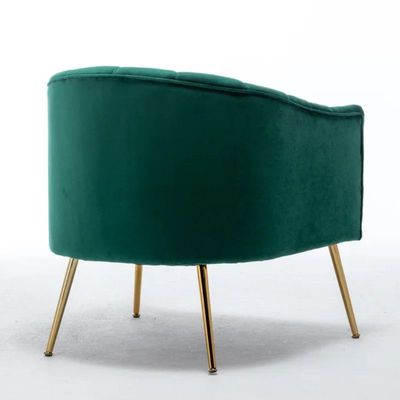 Murrow 1 Seater Fabric Sofa Metal Leg Comfortable Seating Ideal for Living Room - Green