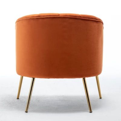 Murrow 1 Seater Fabric Sofa Metal Leg Comfortable Seating Ideal for Living Room - Orange