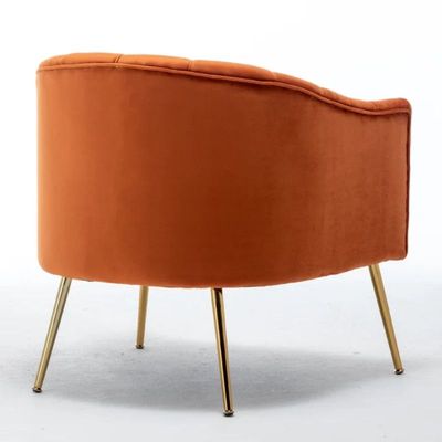 Murrow 1 Seater Fabric Sofa Metal Leg Comfortable Seating Ideal for Living Room - Orange