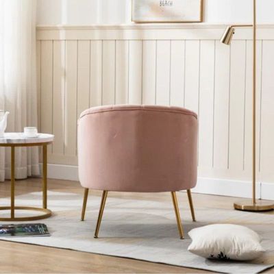 Murrow 1 Seater Fabric Sofa Metal Leg Comfortable Seating Ideal for Living Room - Pink