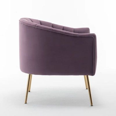 Murrow 1 Seater Fabric Sofa Metal Leg Comfortable Seating Ideal for Living Room - Purple