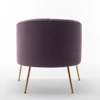 Murrow 1 Seater Fabric Sofa Metal Leg Comfortable Seating Ideal for Living Room - Purple