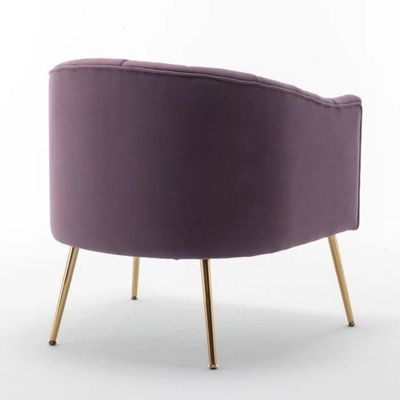 Murrow 1 Seater Fabric Sofa Metal Leg Comfortable Seating Ideal for Living Room - Purple