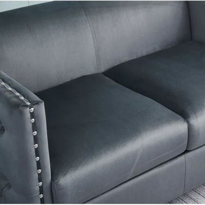 Shawn 2 Seater Fabric Sofa Wood Leg Comfortable Seating Ideal for Living Room - Grey