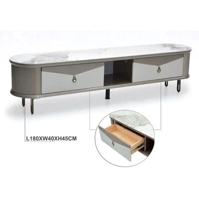 Bryner TV Unit for TVs upto 70 Inches with Storage and Marbel Top