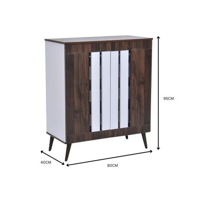 Banos 2 Door Shoe Cabinet - White/Brown
