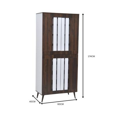 Banos 2 Door Shoe Cabinet - White/Brown