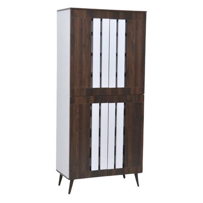 Banos 2 Door Shoe Cabinet - White/Brown
