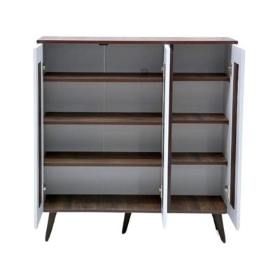 Ariba 3 Door Shoe Cabinet - White/Brown