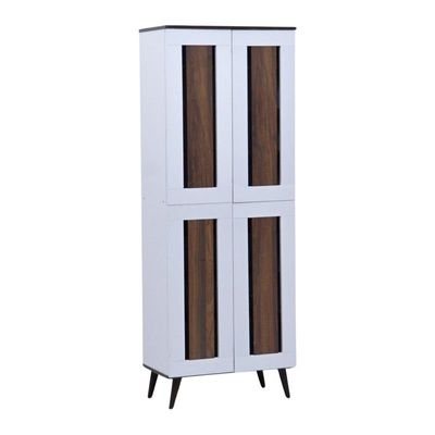 Ariba 4 Door Shoe Cabinet - White/Brown