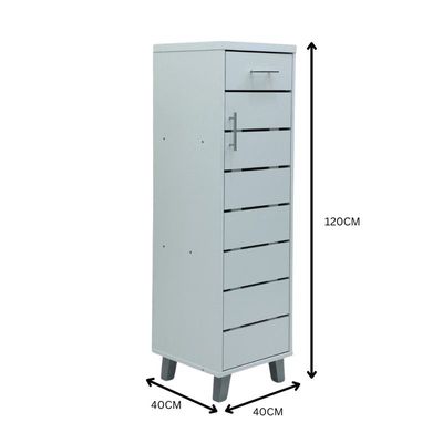 Chessani 1 Door Shoe Cabinet with One Drawer - White/Brown