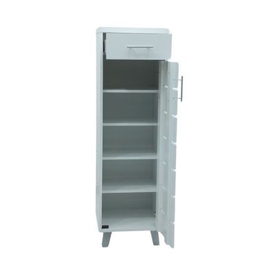 Chessani 1 Door Shoe Cabinet with One Drawer - White/Brown