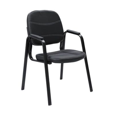 Faux leather visitor chair for office, Hospital, school etc. with Metal frame And Executive Ergonomic Adjustable Black