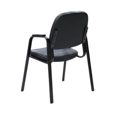 Faux leather visitor chair for office, Hospital, school etc. with Metal frame And Executive Ergonomic Adjustable Black