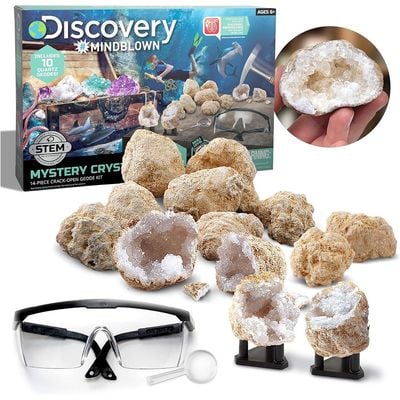 Discovery Mindblown STEM Toy Mystery Crystals Geode Excavation Science Kit 14 Pieces: Science Kit - Educational Toy - Hands-on Learning - Discovery and Exploration