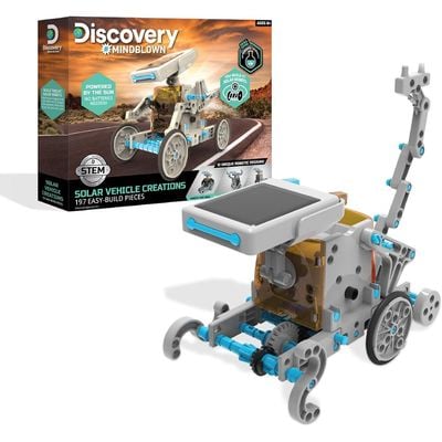 Discovery Mindblown Solar Vehicle Creations 197 Easy Build Pieces, with 12 Unique Robotic Designs - Science Kit - Educational Toy - Hands-on Learning - Discovery and Exploration