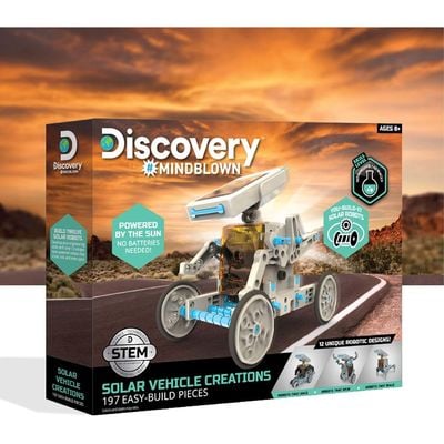 Discovery Mindblown Solar Vehicle Creations 197 Easy Build Pieces, with 12 Unique Robotic Designs - Science Kit - Educational Toy - Hands-on Learning - Discovery and Exploration