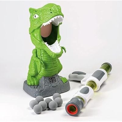 Discovery Kids Hungry T-Rex Feeding Shooting Soft Ball Indoor Safe Game with Sound: Interactive Toy - Fun and Exciting - Kids' Entertainment 