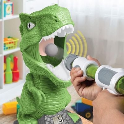 Discovery Kids Hungry T-Rex Feeding Shooting Soft Ball Indoor Safe Game with Sound: Interactive Toy - Fun and Exciting - Kids' Entertainment 