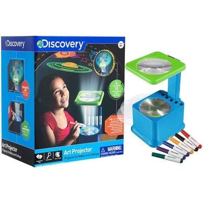 Discovery Kids Wall & Ceiling Art Projector with Six Color Markers STEM Toy :  Creative Learning - Educational Toy - Wall and Ceiling Art - Interactive Fun