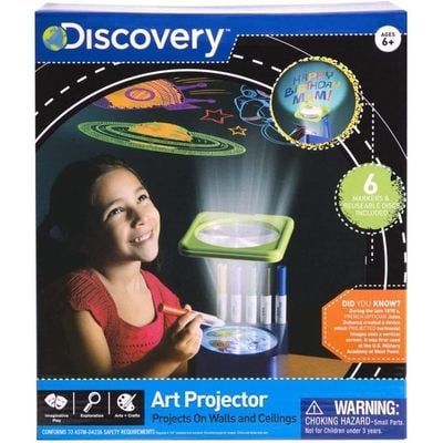 Discovery Kids Wall & Ceiling Art Projector with Six Color Markers STEM Toy :  Creative Learning - Educational Toy - Wall and Ceiling Art - Interactive Fun